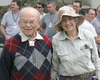 Pief and Adele Panofsky at Pief's 86th birthday party, 2005"